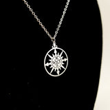 Sun Compass Silver Necklace