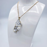 White Turquoise Raw Stone Gold Necklace