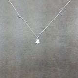 Christmas Tree Silver Necklace