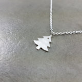 Christmas Tree Silver Necklace