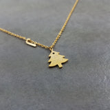 Christmas Tree Gold Necklace
