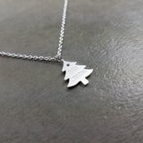 Christmas Tree Silver Necklace