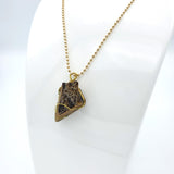 Tiger Eye Raw Stone Gold Necklace