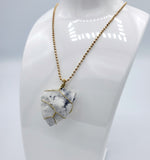 White Turquoise Raw Stone Gold Necklace