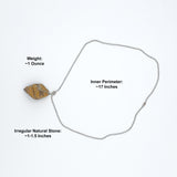 Tiger Eye Raw Stone Silver Necklace
