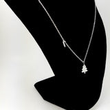 Christmas Tree Silver Necklace