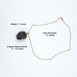 Black Tourmaline Raw Stone Gold Necklace