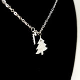 Christmas Tree Silver Necklace