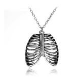 Ribcage Skeleton Silver Necklace