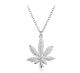 Cannabis Leaf Silver Necklace