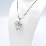 White Turquoise Raw Stone Silver Necklace
