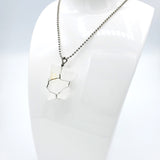 White Crystal Raw Stone Silver Necklace
