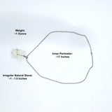 White Crystal Raw Stone Silver Necklace