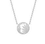 Sun Moon Face Silver Necklace