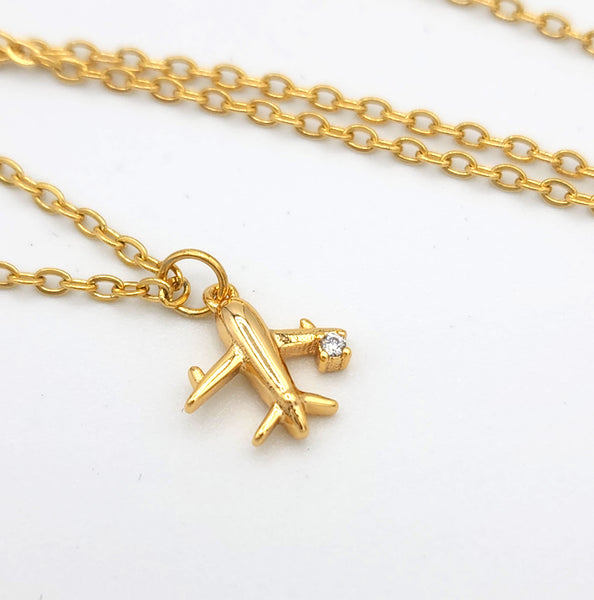 Airplane Gold Necklace