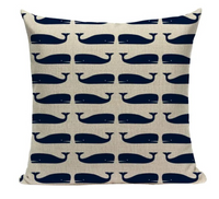 Whale Pattern Pillow Cover N16