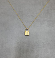 Padlock 2 Round Gold Necklace