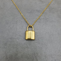 Padlock 2 Round Gold Necklace