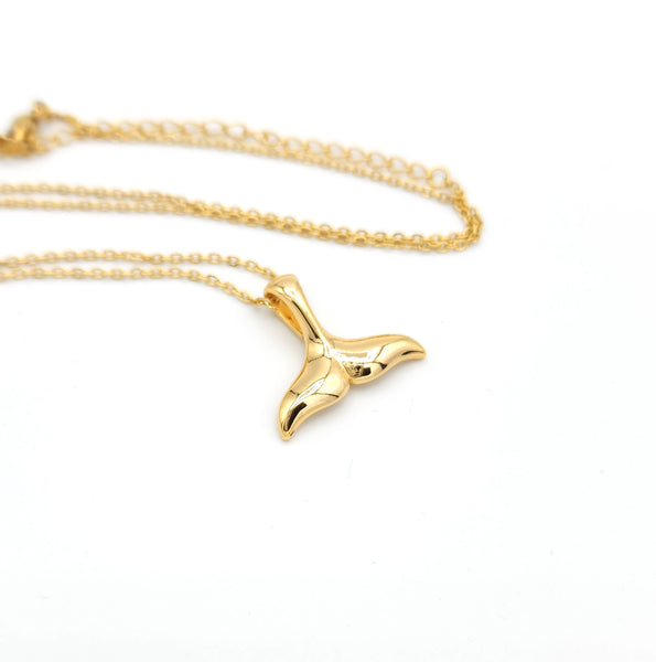 Whale Tail Gold Necklace