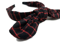 Hair Headband Black/Red Plaid HB3