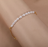 Small Pearls Gold Bracelet