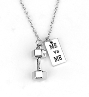 Dumbbell Me Vs Me Silver Necklace