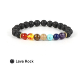 Chakra Stones and Lava Stone Bracelet
