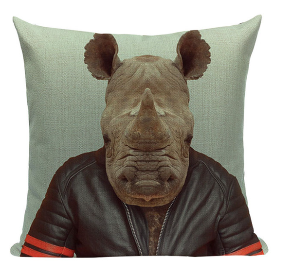 Rhino Animal Pillow Cover A11