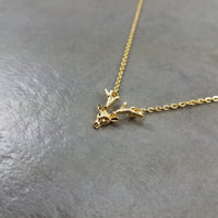 Reindeer Antler Gold Necklace