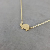 Pixel Turtle Gold Necklace
