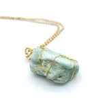 Amazonite Raw Stone Gold Necklace