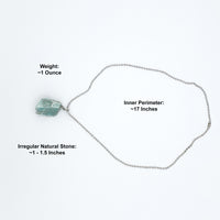 Amazonite Raw Stone Silver Necklace