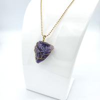 Amethyst Raw Stone Gold Necklace