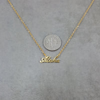 Aloha gold chain necklace compare with dime