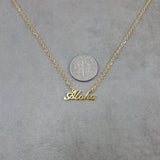Aloha gold chain necklace compare with dime
