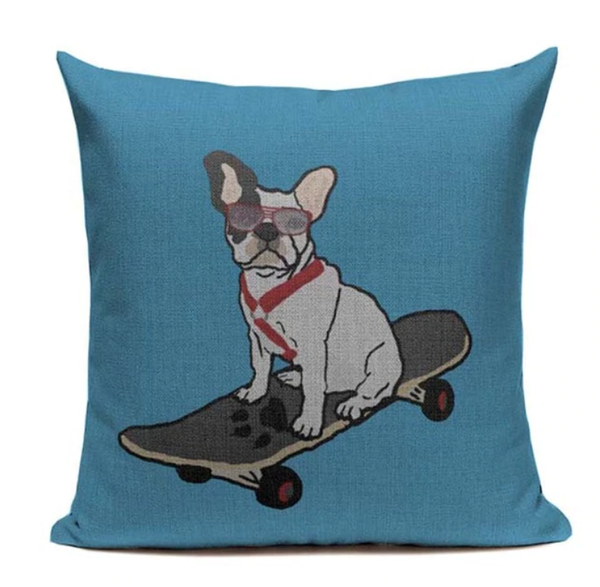 Boston Terrier Skateboard Pillow B10