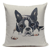 Boston Terrier Painting Dog Pillow B17