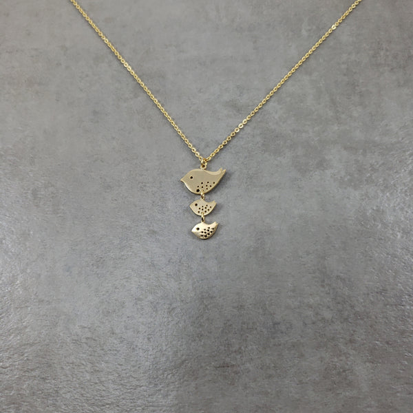 Bird Family Gold Necklace