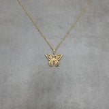 Butterfly 2-Layer Gold Plated Necklace