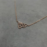 Honeycomb Bee Rose Gold Necklace