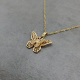 Butterfly 2-Layer Gold Plated Necklace