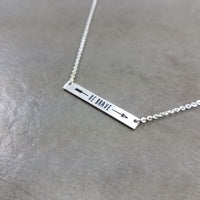 Bar Be Brave Silver Necklace