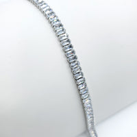 Rectangle CZ Chain Silver Bracelet