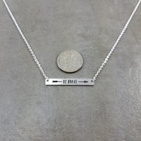 Bar Be Brave Silver Necklace