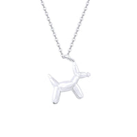 Dog Balloon Animal Silver Necklace