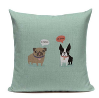 Boston Terrier Farted I Know Dog Cartoon Face Green Pillow B6