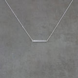 Bar Rounded Silver Necklace