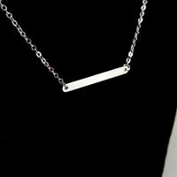Bar Rounded Silver Necklace