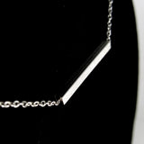 Bar Straight Shiny Silver Necklace