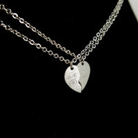 Heart Best Friends Silver Necklace